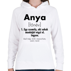 PRINTFASHION Anya jelentése - Női kapucnis pulóver - Fehér