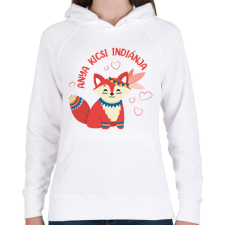 PRINTFASHION Anya kicsi indiánja - Női kapucnis pulóver - Fehér női pulóver, kardigán