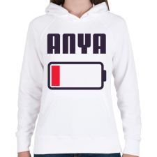 PRINTFASHION Anya kimerült - Női kapucnis pulóver - Fehér női pulóver, kardigán