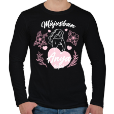 PRINTFASHION Anya leszek - Hónappal (fehér) - Férfi hosszú ujjú póló - Fekete férfi póló