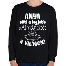 PRINTFASHION Anya süti a legjobb almáspitét a világon - Gyerek pulóver - Fekete gyerek pulóver, kardigán