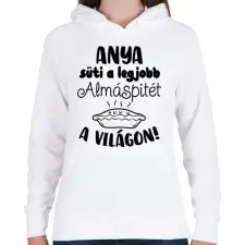 PRINTFASHION Anya süti a legjobb almáspitét a világon - Női kapucnis pulóver - Fehér női pulóver, kardigán