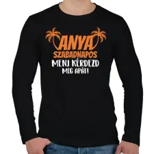 PRINTFASHION Anya szabadnapos - Férfi hosszú ujjú póló - Fekete férfi póló