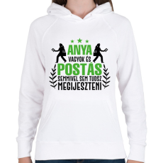 PRINTFASHION Anya vagyok és postás - Női kapucnis pulóver - Fehér