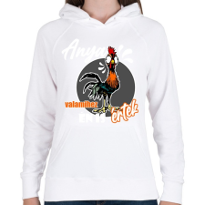 PRINTFASHION anya valamihez ért - Női kapucnis pulóver - Fehér női pulóver, kardigán