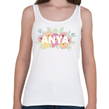 PRINTFASHION Anya virágokkal - Női atléta - Fehér női trikó