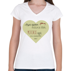 PRINTFASHION Anyai szívben - Női V-nyakú póló - Fehér