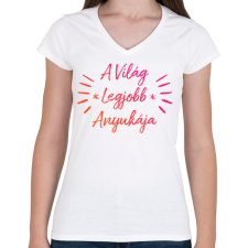 PRINTFASHION Anyának - Női V-nyakú póló - Fehér női póló