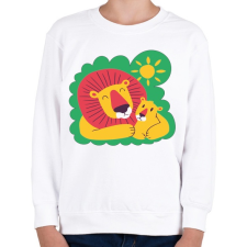 PRINTFASHION Anyaoroszlán és kölyke_Rajztábla 1 - Gyerek pulóver - Fehér gyerek pulóver, kardigán