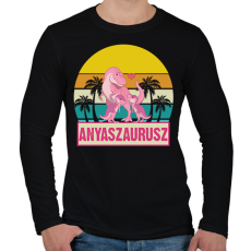 PRINTFASHION Anyaszaurusz - lány - Férfi hosszú ujjú póló - Fekete