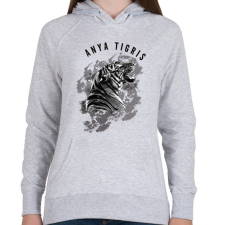 PRINTFASHION ANYATIGRISblackandwithe - Női kapucnis pulóver - Sport szürke női pulóver, kardigán