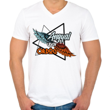 PRINTFASHION anygal vagy ördög - Férfi V-nyakú póló - Fehér férfi póló