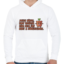 PRINTFASHION Anyu köszi hogy vigyáztál rám - Férfi kapucnis pulóver - Fehér férfi pulóver, kardigán