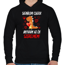 PRINTFASHION Anyukám az én szerelmem - Férfi kapucnis pulóver - Fekete női pulóver, kardigán