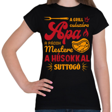 PRINTFASHION Apa a grill császár - Női póló - Fekete női póló