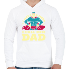 PRINTFASHION Apa a hősöm - Férfi kapucnis pulóver - Fehér férfi pulóver, kardigán