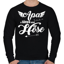 PRINTFASHION Apa, a lánya első hőse - Férfi pulóver - Fekete férfi pulóver, kardigán