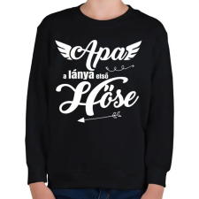 PRINTFASHION Apa, a lánya első hőse - Gyerek pulóver - Fekete gyerek pulóver, kardigán
