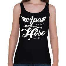 PRINTFASHION Apa, a lánya első hőse - Női atléta - Fekete női trikó