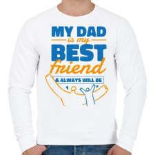 PRINTFASHION Apa a legjobb barát - Férfi pulóver - Fehér férfi pulóver, kardigán