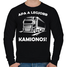PRINTFASHION Apa a legjobb kamionos  - Férfi pulóver - Fekete férfi pulóver, kardigán