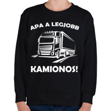PRINTFASHION Apa a legjobb kamionos  - Gyerek pulóver - Fekete gyerek pulóver, kardigán