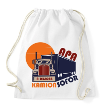 PRINTFASHION Apa a legjobb kamionsofőr - Sportzsák, Tornazsák - Fehér tornazsák