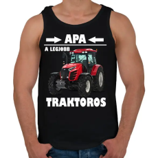 PRINTFASHION Apa a legjobb traktoros  - Férfi atléta - Fekete