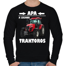 PRINTFASHION Apa a legjobb traktoros  - Férfi pulóver - Fekete férfi pulóver, kardigán