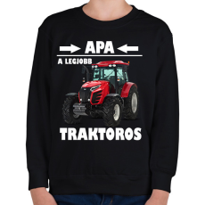 PRINTFASHION Apa a legjobb traktoros  - Gyerek pulóver - Fekete