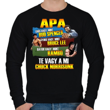 PRINTFASHION Apa a mi Chuck Norrisunk - Férfi pulóver - Fekete férfi pulóver, kardigán