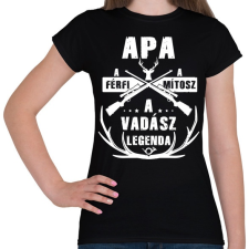 PRINTFASHION Apa a vadász legenda - Női póló - Fekete női póló