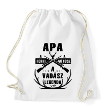 PRINTFASHION Apa a vadász - Sportzsák, Tornazsák - Fehér tornazsák