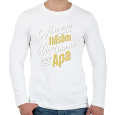 PRINTFASHION Apa az én hősöm - Férfi hosszú ujjú póló - Fehér