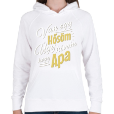 PRINTFASHION Apa az én hősöm - Női kapucnis pulóver - Fehér női pulóver, kardigán