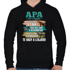 PRINTFASHION Apa dinós - Férfi kapucnis pulóver - Fekete