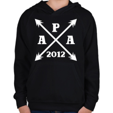 PRINTFASHION apa egyedi évszámmal fehér - Gyerek kapucnis pulóver - Fekete gyerek pulóver, kardigán