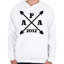 PRINTFASHION apa egyedi évszámmal fekete - Gyerek kapucnis pulóver - Fehér gyerek pulóver, kardigán