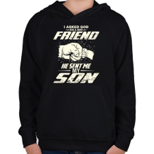 PRINTFASHION APA és FIA a legjobb barátok - Gyerek kapucnis pulóver - Fekete gyerek pulóver, kardigán