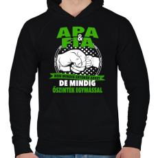 PRINTFASHION Apa és Fia - Férfi kapucnis pulóver - Fekete