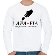 PRINTFASHION APA ÉS FIA - Férfi pulóver - Fehér férfi pulóver, kardigán