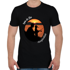 PRINTFASHION apa és fia horgászklub - Férfi póló - Fekete