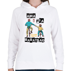 PRINTFASHION Apa és fia örök barátság - Női kapucnis pulóver - Fehér