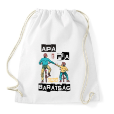 PRINTFASHION Apa és fia örök barátság - Sportzsák, Tornazsák - Fehér tornazsák