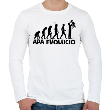 PRINTFASHION APA EVOLÚCIÓ - Férfi hosszú ujjú póló - Fehér férfi póló