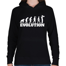 PRINTFASHION APA evolúció - Női kapucnis pulóver - Fekete