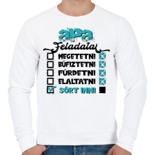 PRINTFASHION Apa feladatai - fekete szöveggel - Férfi pulóver - Fehér férfi pulóver, kardigán