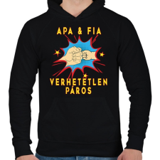 PRINTFASHION APA & FIA - Férfi kapucnis pulóver - Fekete férfi pulóver, kardigán