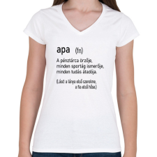 PRINTFASHION Apa (fn) - Női V-nyakú póló - Fehér női póló