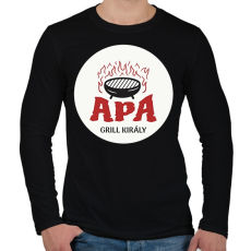 PRINTFASHION Apa - Grill király - Férfi hosszú ujjú póló - Fekete